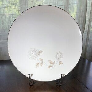 Vintage Noritake ROSAY China #6216 Dinner Plate White and Gray Roses